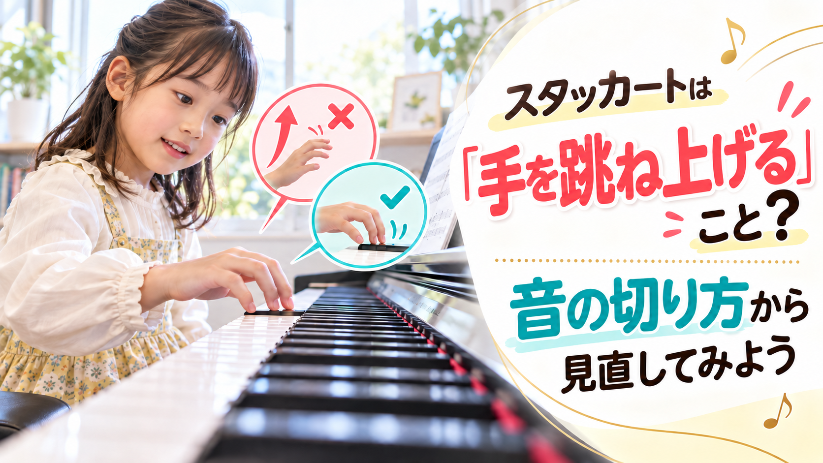 スタッカートは「手を跳ね上げる」こと？音の切り方から見直してみよう